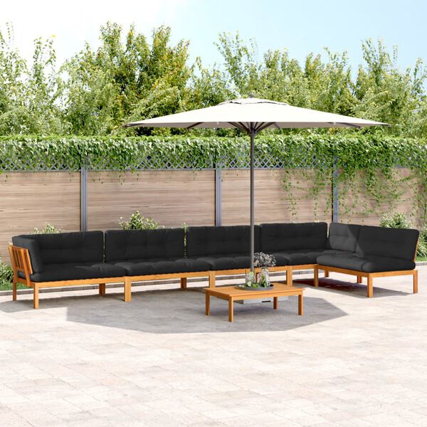 vidaXL Set Divano Pallet da Giardino 6 pz con Cuscini Massello Acacia