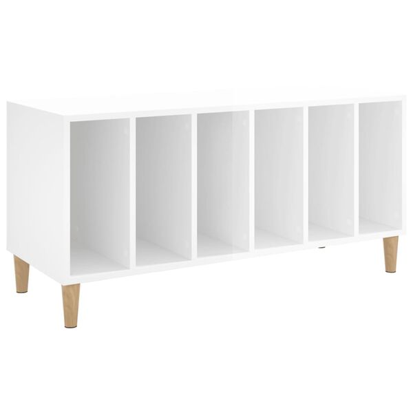 vidaXL Mobile Porta Dischi Bianco Lucido 100x38x48cm Legno Multistrato