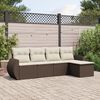 vidaXL Set Divano da Giardino 5 pz con Cuscini Marrone in Polyrattan