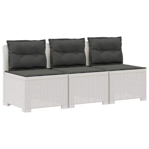 vidaXL Divano da giardino 3 posti con cuscini in look rattan 3 posto
