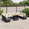 vidaXL Set Divani da Giardino 11 pz con Cuscini in Polyrattan Nero