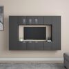 vidaXL Set Mobili TV 8 pz Grigio Lucido in Legno Multistrato
