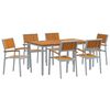 vidaXL Set da Pranzo per Giardino 7 pz Grigio Legno di Acacia Massello