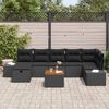 vidaXL Set Divano da Giardino con cuscino 8 pcs Nero Poly Rattan
