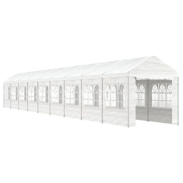 vidaXL Gazebo con Tetto Bianco 20,07x2,28x2,69 m in Polietilene