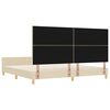 vidaXL Struttura del letto con testiera Crema 200 x 200 cm Tessuto