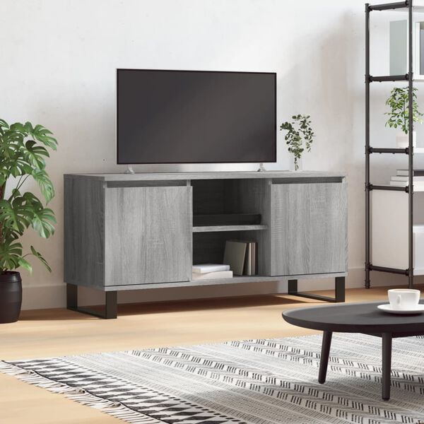 vidaXL Mobile Porta TV Grigio Sonoma 104x35x50 cm in Legno Multistrato