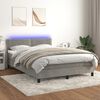 vidaXL Letto a Molle con Materasso e LED Grigio Chiaro 140x190 cm Velluto
