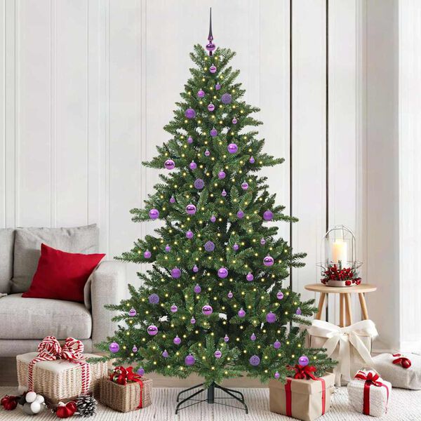 vidaXL Albero di Natale Artificiale con Rami Pieghevoli Verde 210 cm
