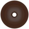 vidaXL Lavandino da Bagno in Ceramica Marrone Scuro Rotondo