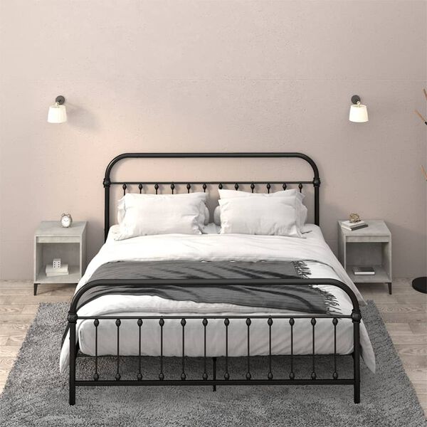 vidaXL Comodini 2 pz Grigio Cemento 40x35x50 cm