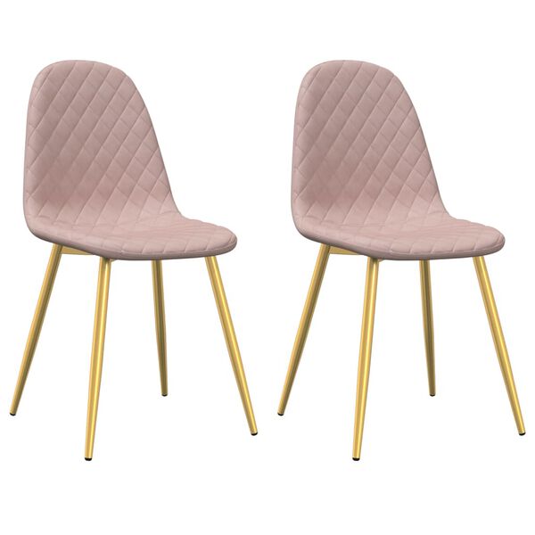vidaXL Sedie da Pranzo 2 pz Rosa in Velluto