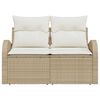 vidaXL Divano da giardino Beige 124 x 62 x 69cm polyrattan