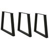 vidaXL Gambe per tavolo da pranzo a forma di V 3 pz nere 80x(72-73,3) cm in acciaio