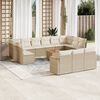 vidaXL Set Divani da Giardino 14pz con Cuscini in Polyrattan Beige