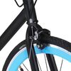 vidaXL Bicicletta a Scatto Fisso Nera e Blu 700c 59 cm