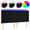 vidaXL Testiera a LED Nera 183x16x118/128 cm in Velluto