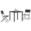vidaXL Set da Pranzo per Giardino 3 pcs Nero