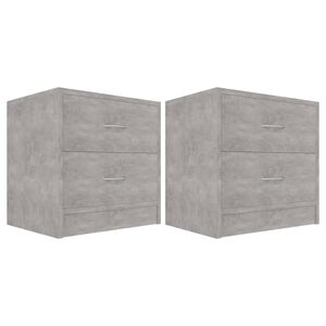 vidaXL Comodini 2 pz Grigio Cemento 40x30x40 cm in Legno Multistrato