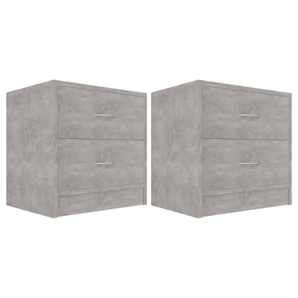 vidaXL Comodini 2 pz Grigio Cemento 40x30x40 cm in Legno Multistrato