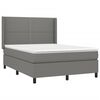 vidaXL Letto a Molle Materasso e LED Grigio Scuro 140x200cm in Tessuto