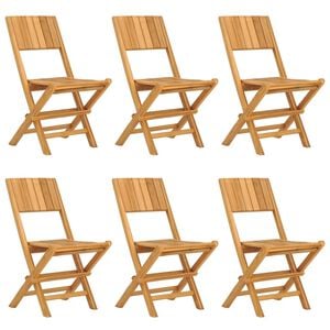 vidaXL Sedie da Giardino Pieghevoli 6pz 47x61x90cm Legno Massello Teak