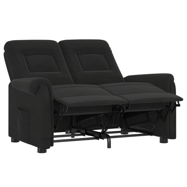 vidaXL Poltrona Massaggiante Reclinabile a 2 Posti Nera in Microfibra