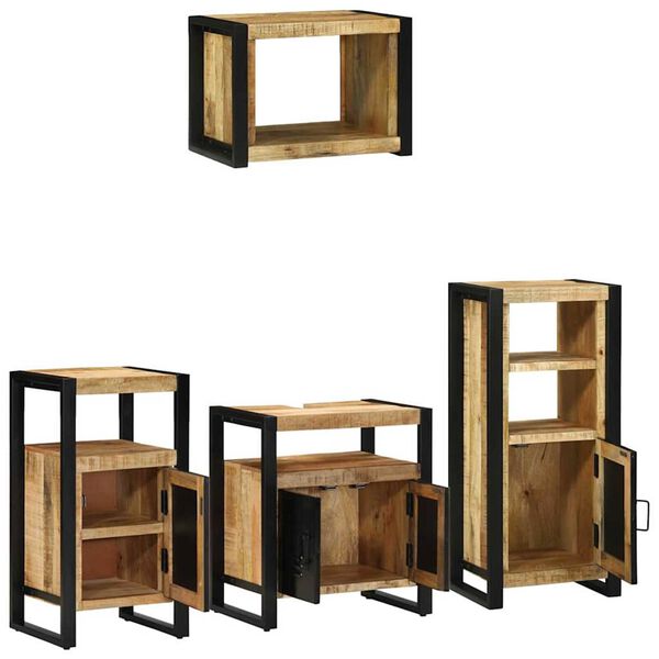 vidaXL Set di mobili per il bagno 4 pcs Legno di mango massello