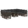 vidaXL Set Divano da Giardino 11 pz Grigio polyrattan