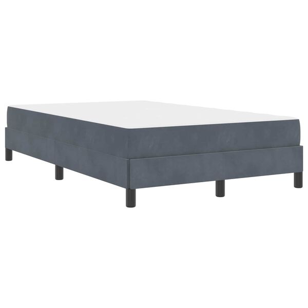 vidaXL Letto a molle con materasso Grigio scuro 120 x 200 cm Tessuto