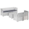 vidaXL Divano da Giardino 5 Posti con Cuscini Stile Rattan PP Bianco