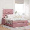 vidaXL Struttura Letto Pouf con Materasso Rosa 120x200 cm Velluto