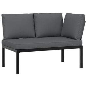 vidaXL Panca da Giardino con Cuscini Nera in Alluminio