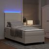 vidaXL Letto a Sorgente LED con testiera Crema e Bianco 90 x 190 cm