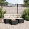 vidaXL Set Divani da Giardino 5 pz con Cuscini in Polyrattan Nero