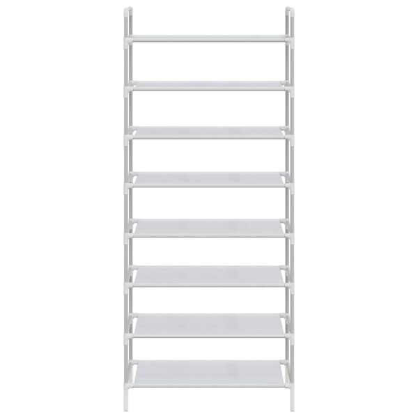 vidaXL Scarpiera con 8 Ripiani Metallo e Tessuto non Tessuto Argento