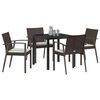 vidaXL Set da Pranzo per Giardino 5 pcs Marrone e Nero Rattan in PE