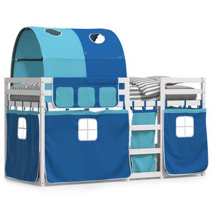 vidaXL Letto a Castello senza Materasso Blu 90x200cm Massello Pino