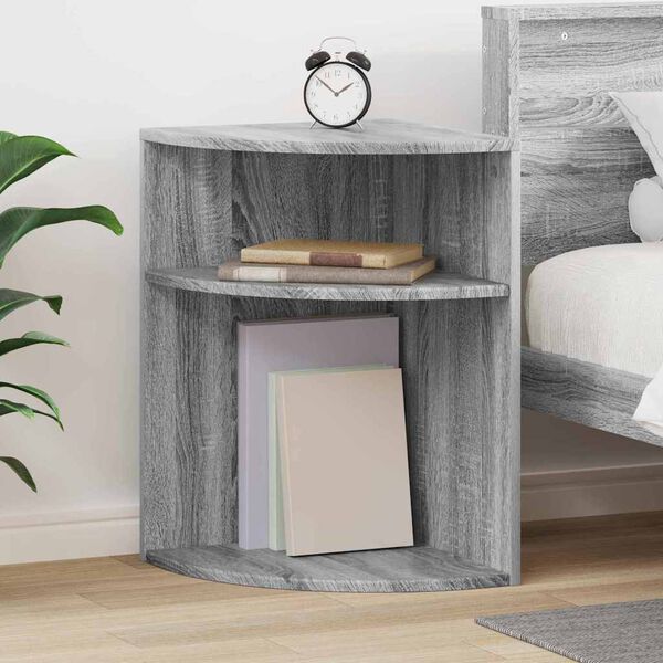 vidaXL Tavolino Grigio Sonoma 39,7 x 39,7 x 60 cm Legno multistrato