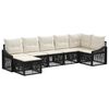 vidaXL Set Divano da Giardino 7 pz Nero polyrattan