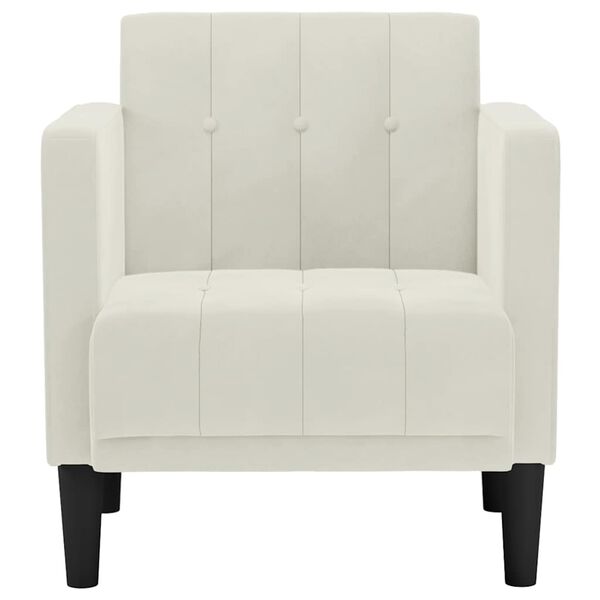 vidaXL Divano Sedia con Braccioli Crema 53 cm in Velluto