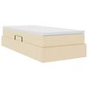 vidaXL Letto con contenitore e materasso Crema 90 x 190 cm Poliestere
