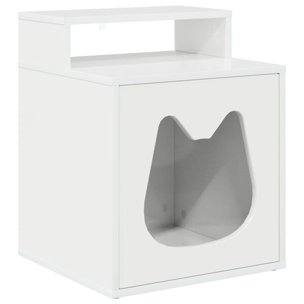 vidaXL Casa per Gatti Bianco Lucido 42,5 x 40 x 53,5 cm