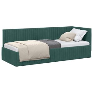 vidaXL Cornice del letto ad angolo Verde Scuro 80 cm x 200 cm Velluto