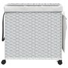 vidaXL Cesto Portabiancheria con Ruote Bianco 60x35x60,5 cm Rattan