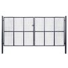 vidaXL Cancello da Giardino in Rete di Acciaio Zincato 400x200 cm Grigio