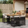 vidaXL Set da Pranzo da Giardino 5 pz Nero con Cuscini in Polyrattan