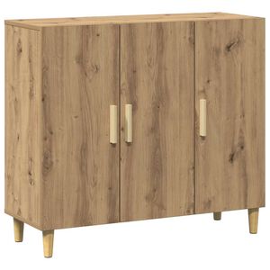 vidaXL Credenza Rovere Artigianale 90x34x80 cm in Legno Multistrato