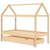 vidaXL Giroletto per Bambini con Cassetto Legno Massello Pino 80x160cm