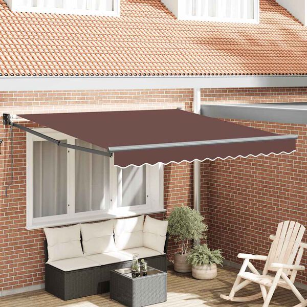 vidaXL Tenda da Sole Retrattile Automatica Marrone 300x250 cm